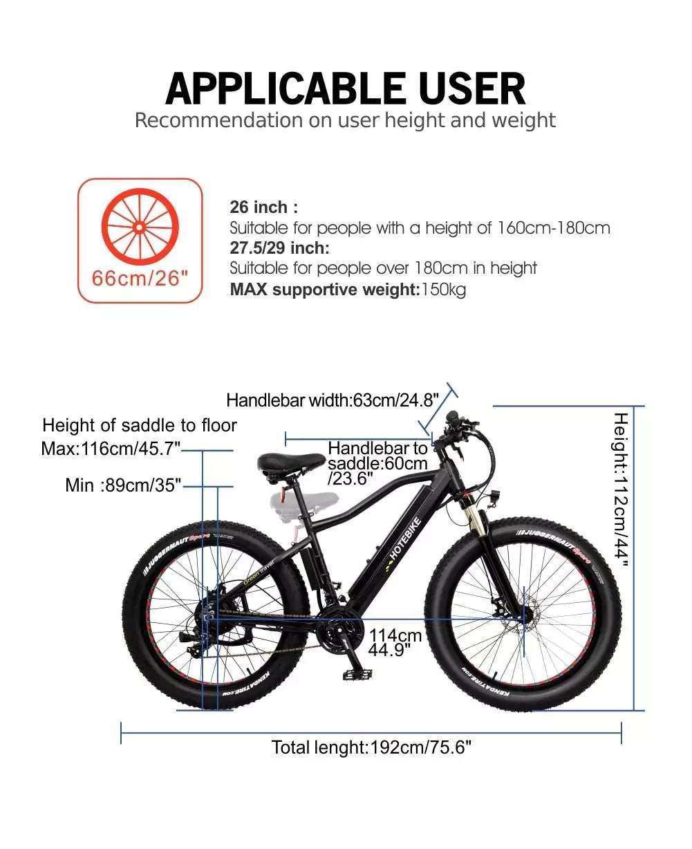Fat tire 26 inch ebike-model: A6AH26F - Fedeli Ebikes