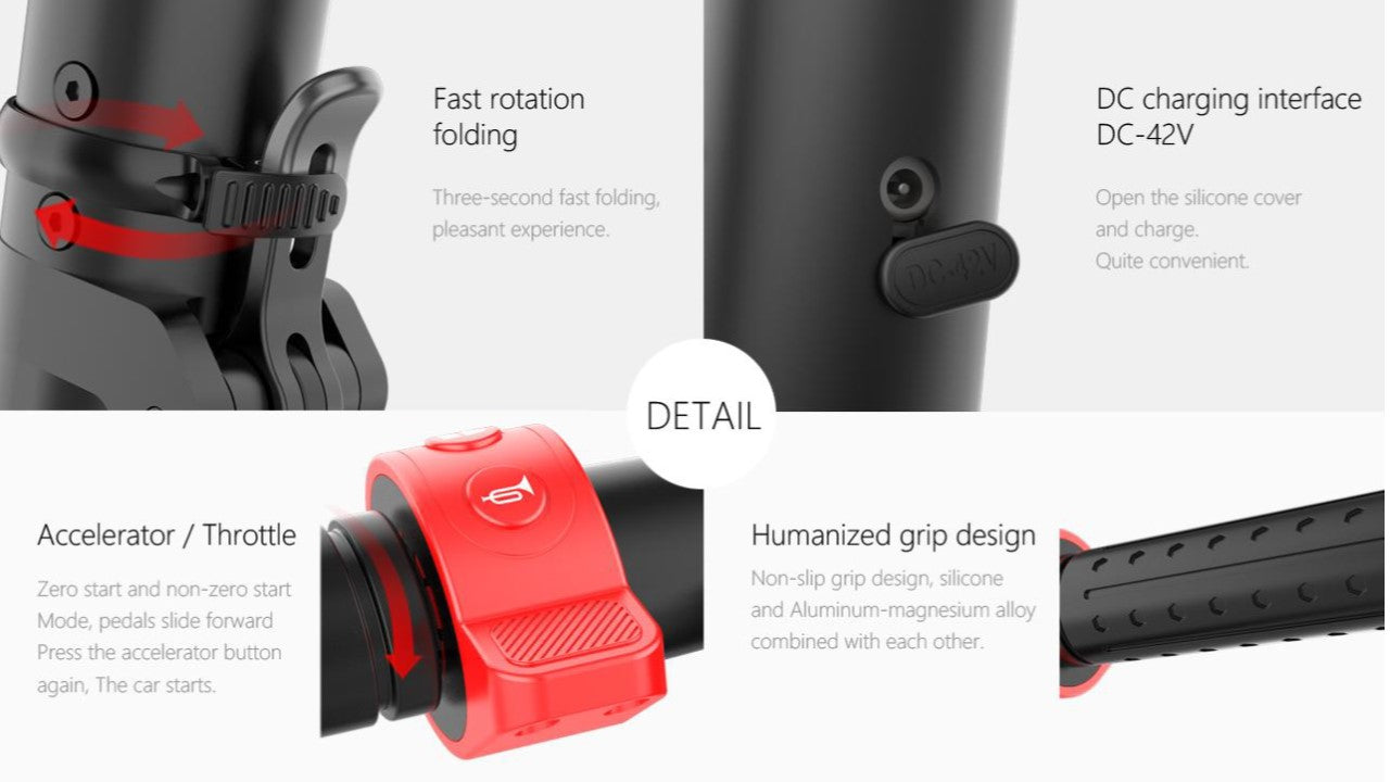 Folding e-scooter for adult model X8-350w with removable lithium battery - Fedeli Ebikes