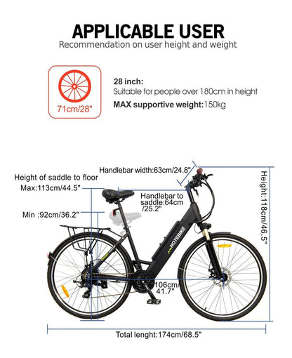 Traditional City Slicker Step through e-bike-model: A5AH26 - Fedeli Ebikes
