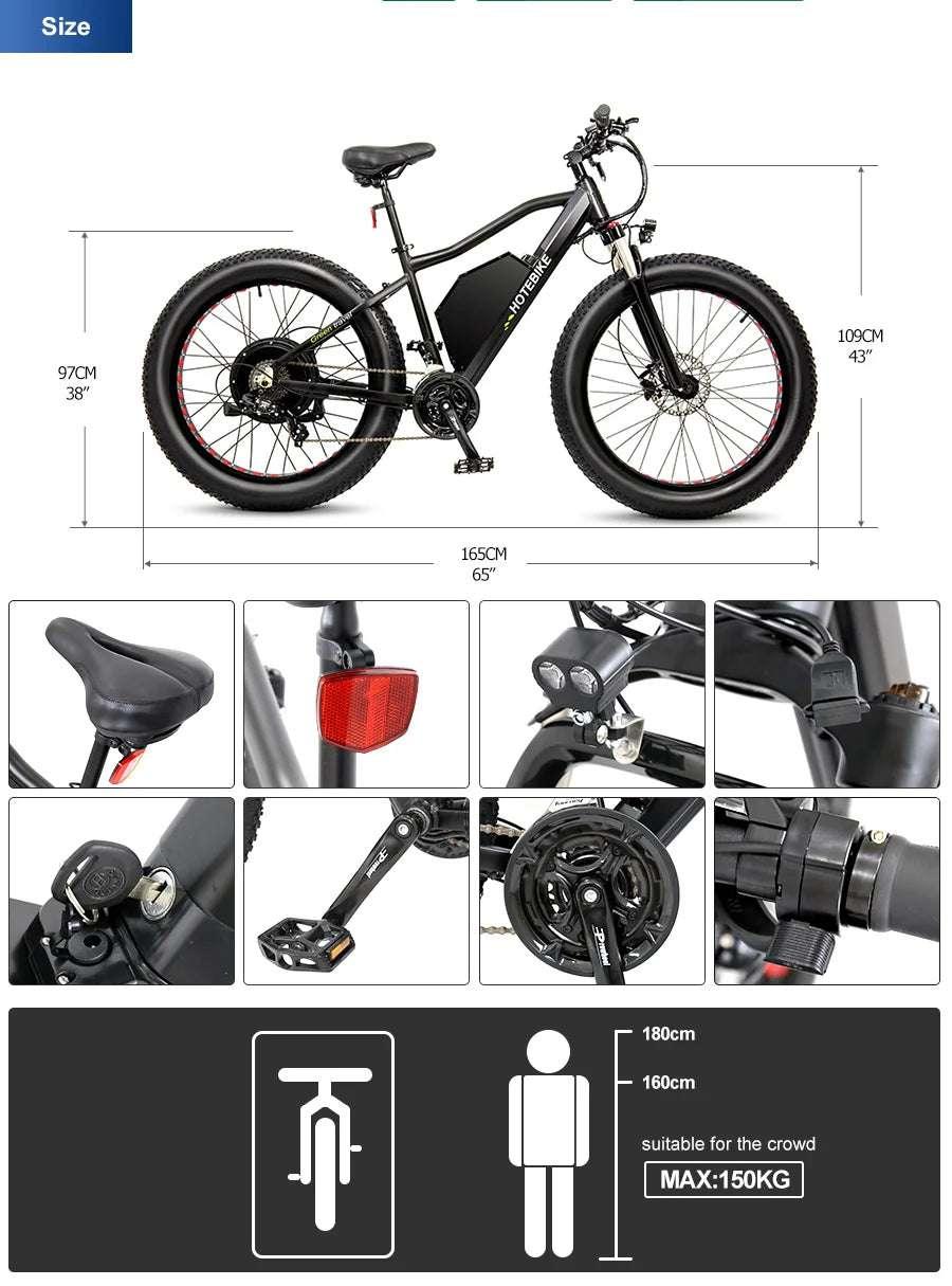 Fat tire 26 inch ebike-model: A6AH26F - Fedeli Ebikes