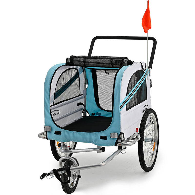TAG-ALONG Pet & Cargo Jogger Bike Trailer, Pull Behind Bicycle Trailer Carrier Stroller, Blue - Fedeli Ebikes