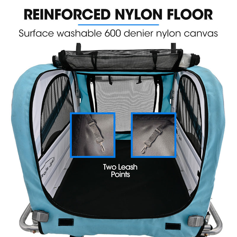 TAG-ALONG Pet & Cargo Jogger Bike Trailer, Pull Behind Bicycle Trailer Carrier Stroller, Blue - Fedeli Ebikes