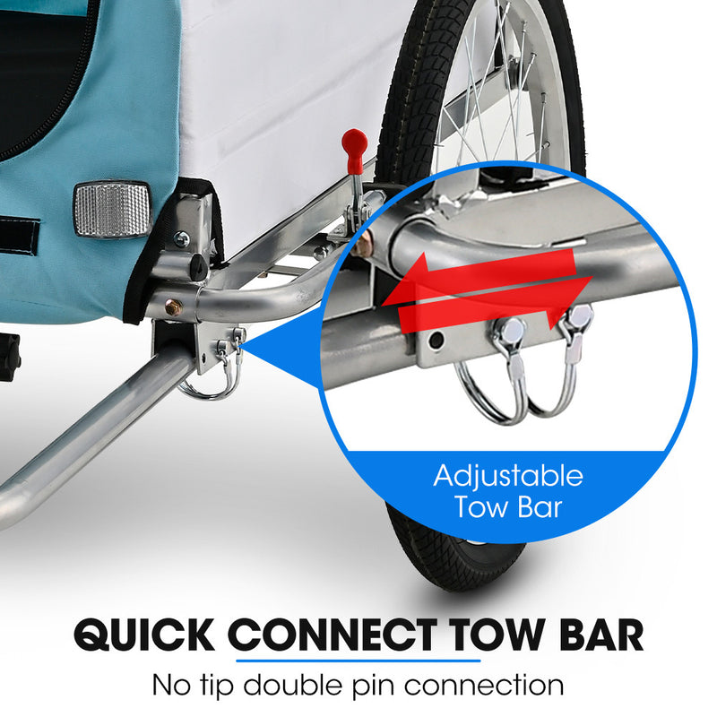 TAG-ALONG Pet & Cargo Jogger Bike Trailer, Pull Behind Bicycle Trailer Carrier Stroller, Blue - Fedeli Ebikes