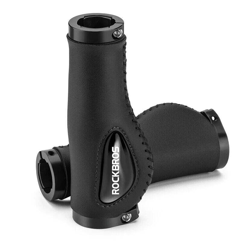 Deluxe Hand Grips Shock Absorbing Rockbros MTB Mountain Bike Tourer Double Lock BLACK Handlebar Grips Anti-skid 2.22cm - Fedeli Ebikes