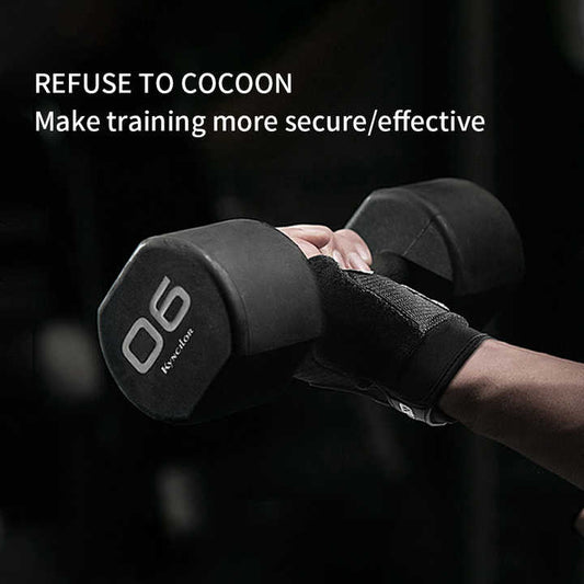 M Black Fingerless Sports Gloves - Non-Slip Silicone Palm Pads for Cycling, Weightlifting, and Fitness Training