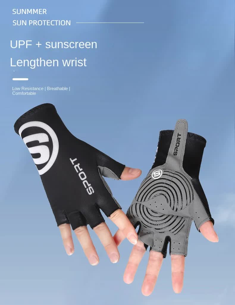 Size L Red Breathable Half-Finger Cycling Gloves - Anti-Slip, Shockproof, and Durable for Men & Women