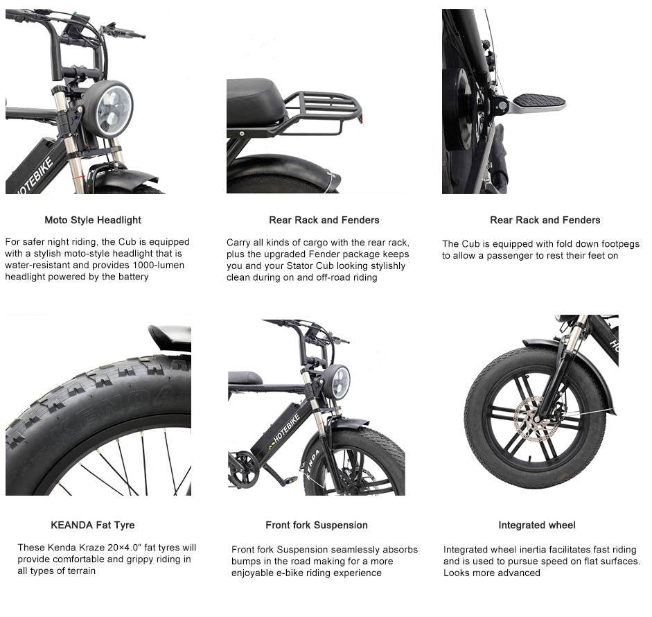 HOTEBIKE S731M – 20" Folding Fat Tire Electric Bike
