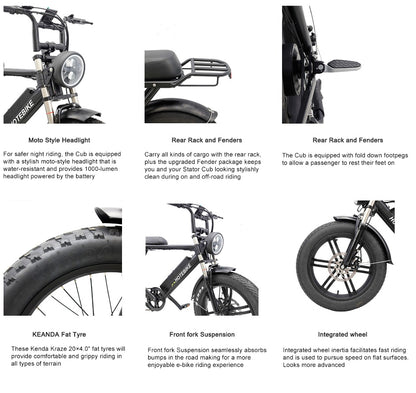 HOTEBIKE S731M – 20" Folding Fat Tire Electric Bike